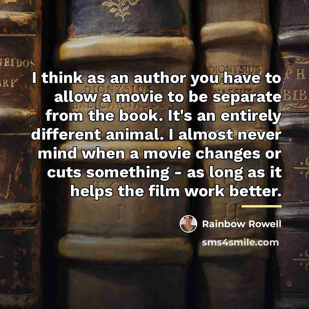 “I think as an author you have to allow a…” quote by Rainbow Rowell