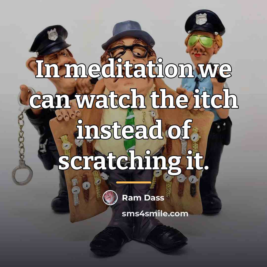 “In meditation we can watch the itch instead of scratching…” quote by Ram Dass