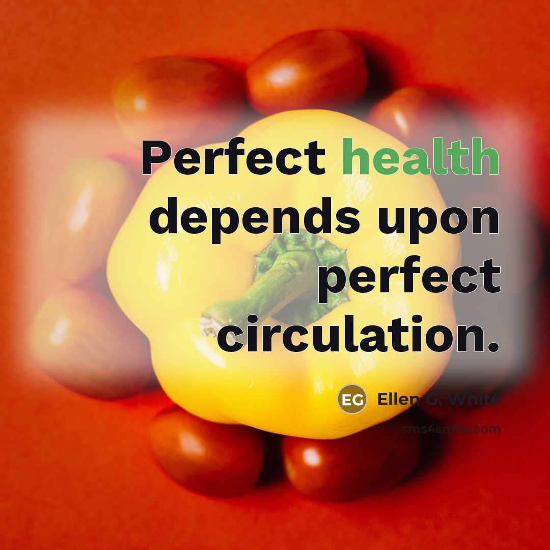 “Perfect health depends upon perfect circulation.…” quote by Ellen G. White