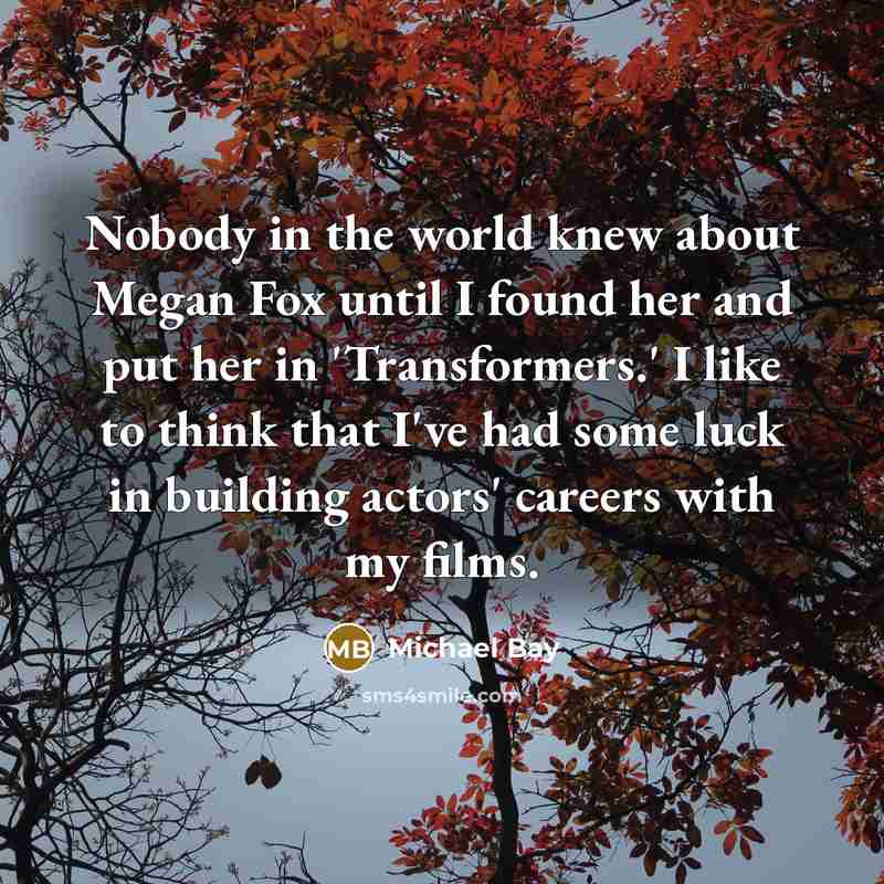 “Nobody in the world knew about Megan Fox until I…” quote by Michael Bay
