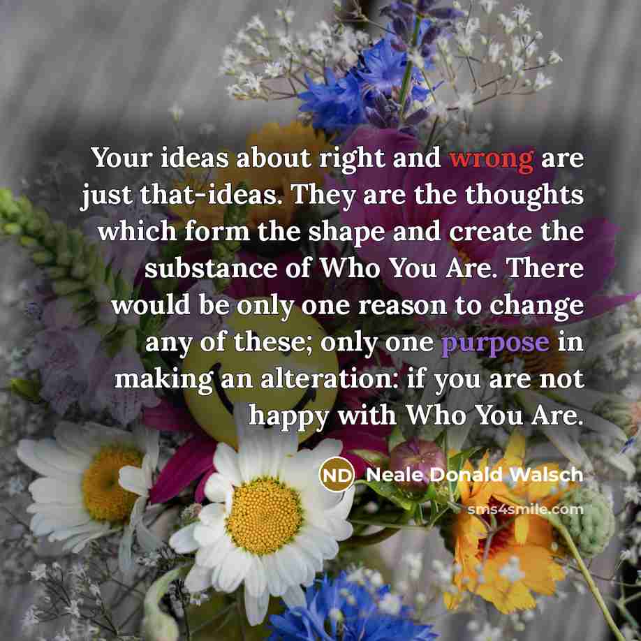 “Your ideas about right and wrong are just that-ideas. They…” quote by Neale Donald Walsch