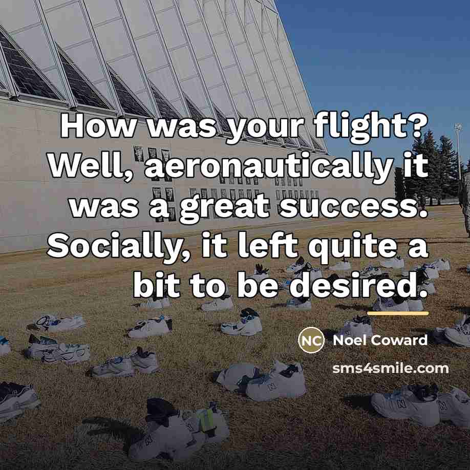 “How was your flight? Well, aeronautically it was a great…” quote by Noel Coward