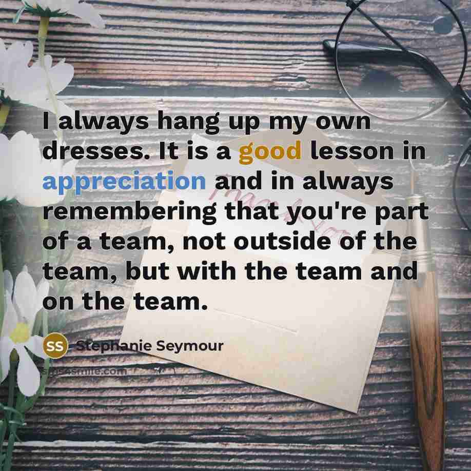 “I always hang up my own dresses. It is a…” quote by Stephanie Seymour