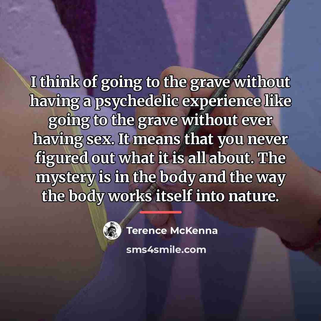 “I think of going to the grave without having a…” quote by Terence Mckenna