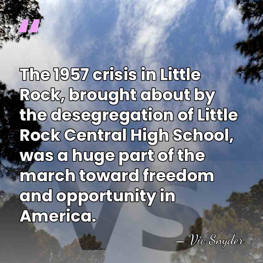 The 1957 crisis in Little Rock, brought about by the desegregation of&hellip; - Vic Snyder