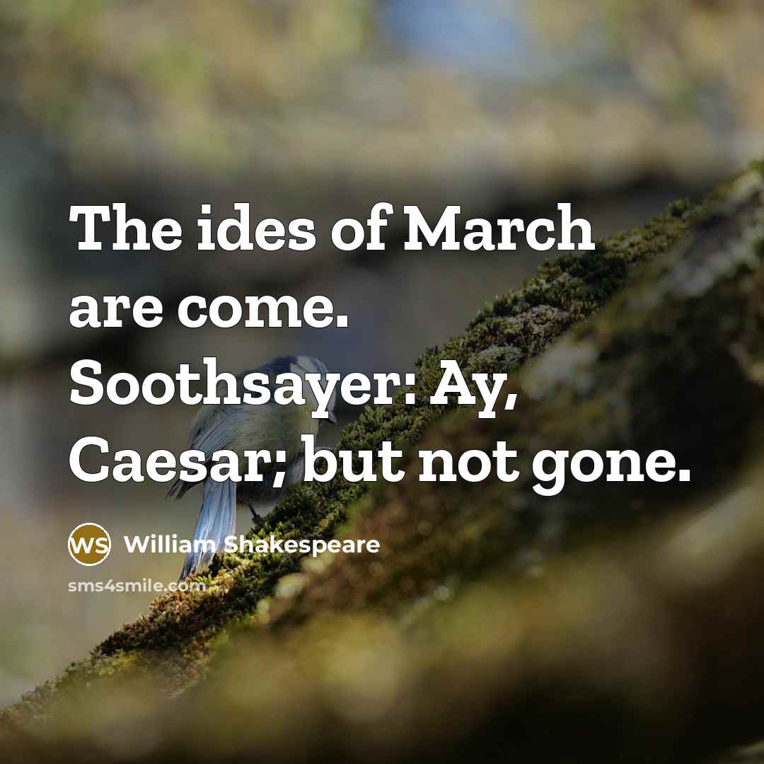 “The ides of March are come. Soothsayer: Ay, Caesar; but…” quote by William Shakespeare