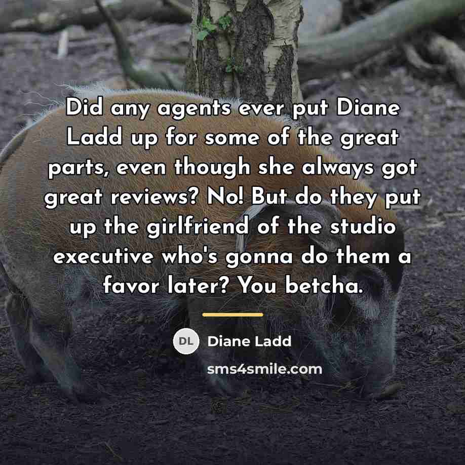 “Did any agents ever put Diane Ladd up for some…” quote by Diane Ladd