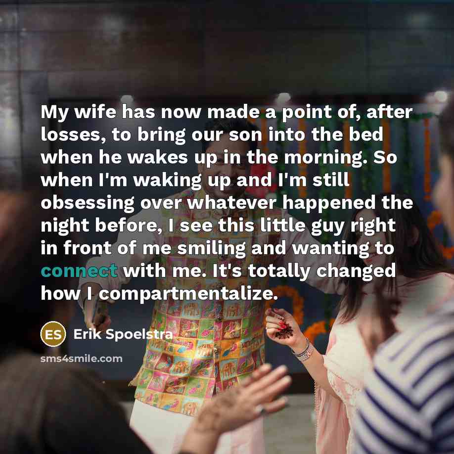 “My wife has now made a point of, after losses,…” quote by Erik Spoelstra
