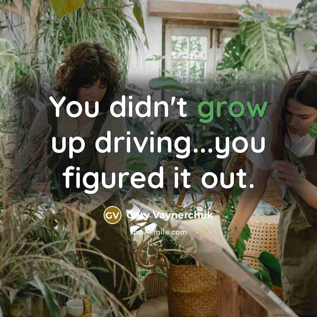 “You didn't grow up driving...you figured it out.…” quote by Gary Vaynerchuk