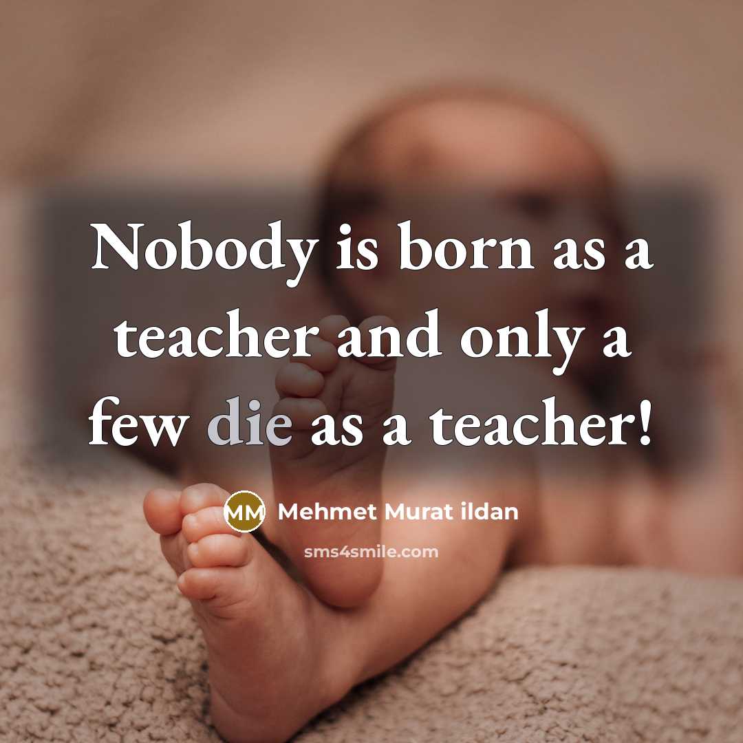 “Nobody is born as a teacher and only a few…” quote by Mehmet Murat Ildan
