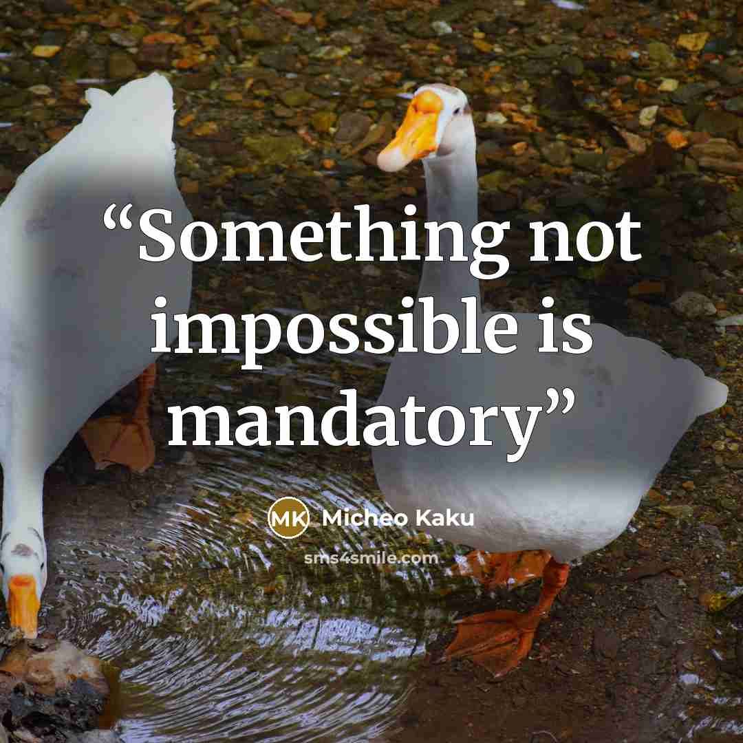 “Something not impossible is mandatory” quote by Micheo Kaku