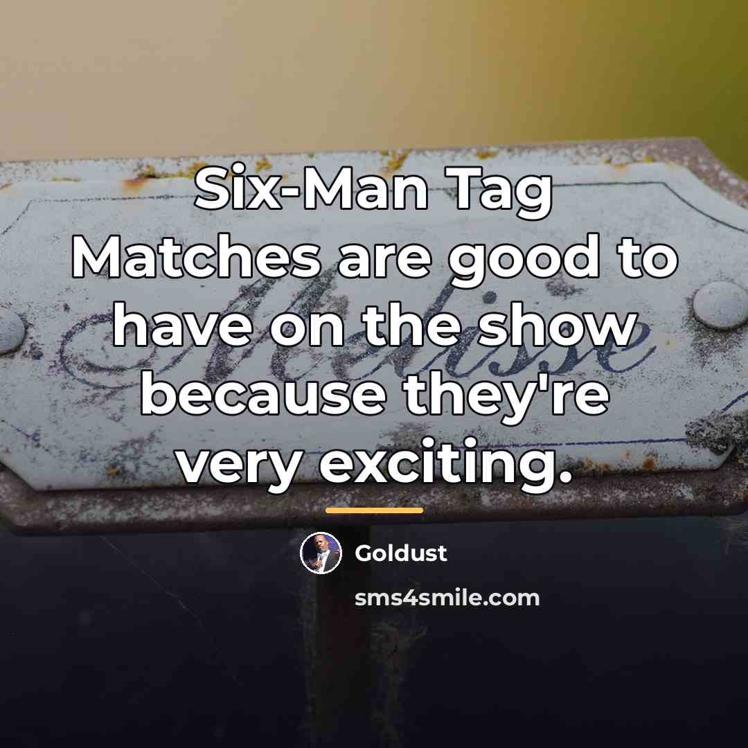 “Six-Man Tag Matches are good to have on the show…” quote by Goldust