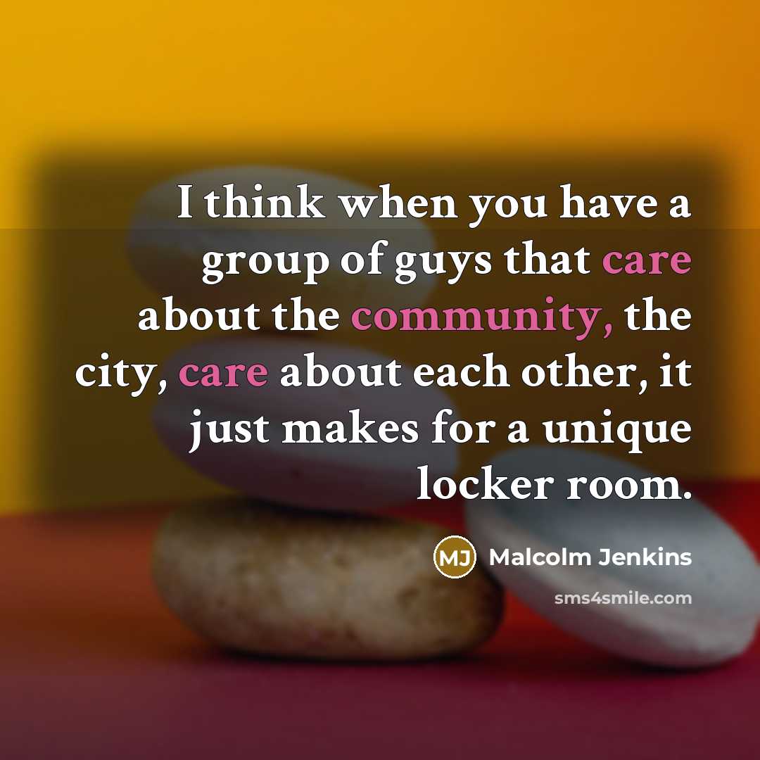 “I think when you have a group of guys that…” quote by Malcolm Jenkins