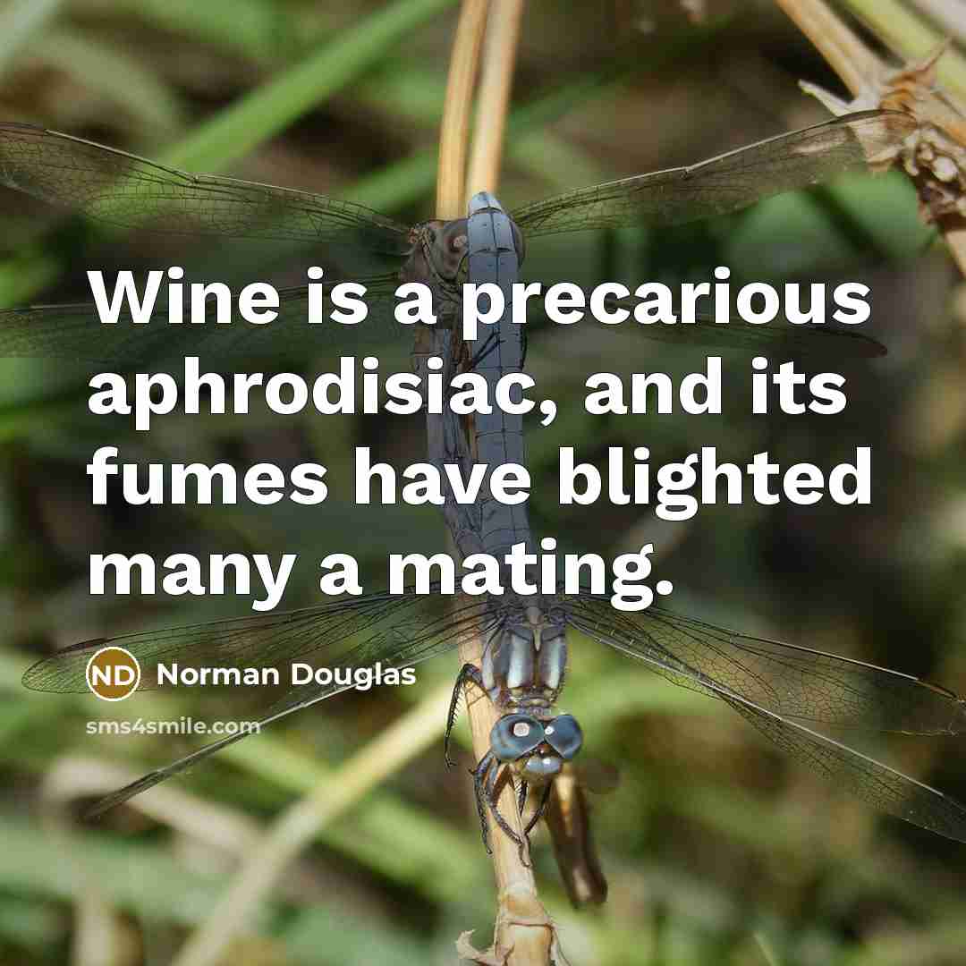 “Wine is a precarious aphrodisiac, and its fumes have blighted…” quote by Norman Douglas