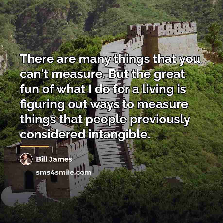 “There are many things that you can't measure. But the…” quote by Bill James