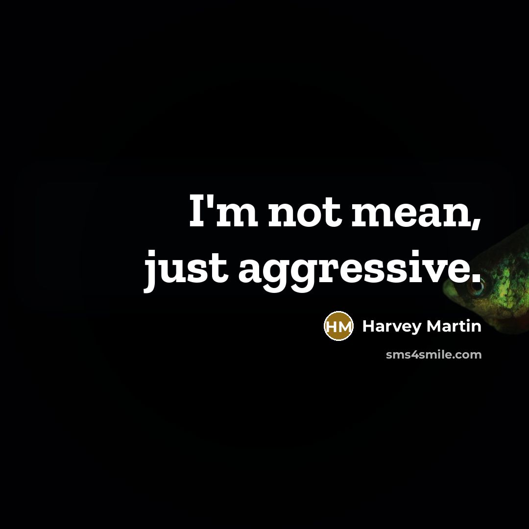 “I'm not mean, just aggressive.…” quote by Harvey Martin