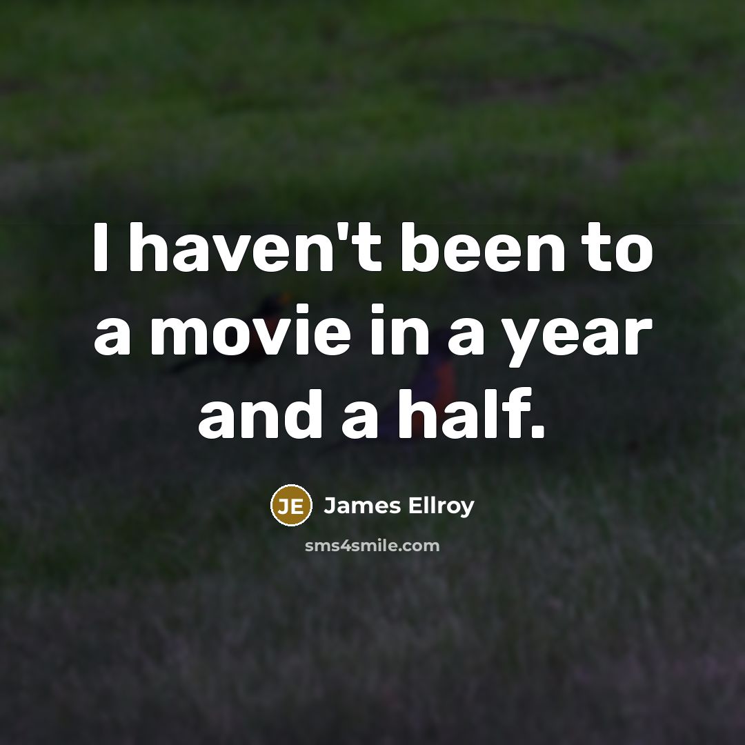 “I haven't been to a movie in a year and…” quote by James Ellroy