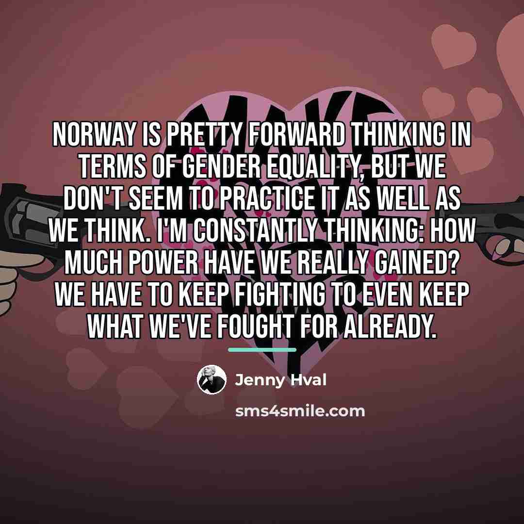 “Norway is pretty forward thinking in terms of gender equality,…” quote by Jenny Hval