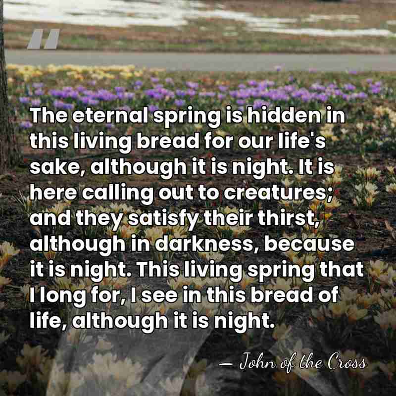 The eternal spring is hidden in this living bread for our life's&hellip; - John of the Cross