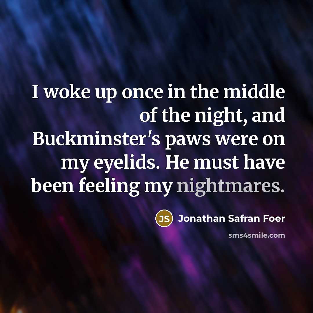 “I woke up once in the middle of the night,…” quote by Jonathan Safran Foer