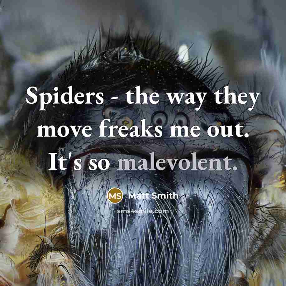 “Spiders - the way they move freaks me out. It's…” quote by Matt Smith
