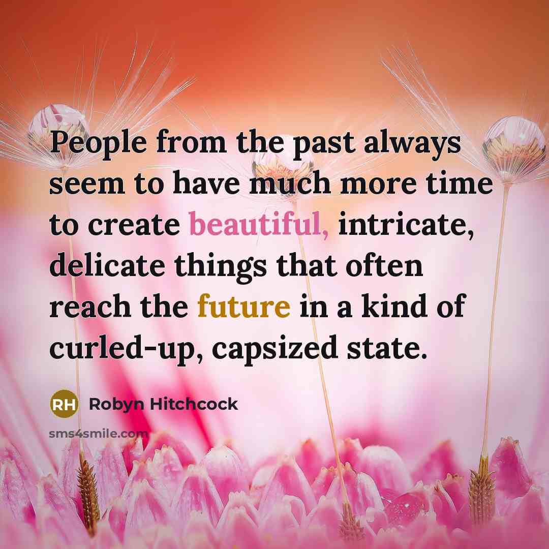 “People from the past always seem to have much more…” quote by Robyn Hitchcock