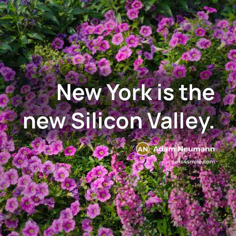 “New York is the new Silicon Valley.…” quote by Adam Neumann