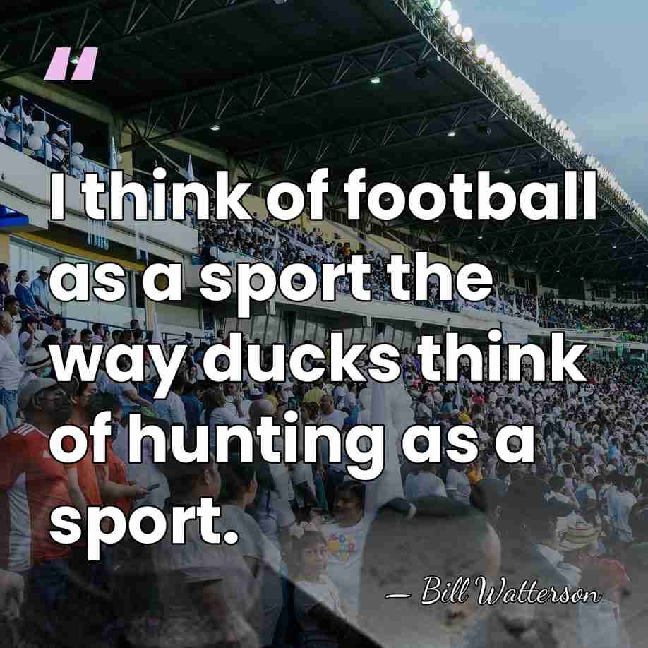 I think of football as a sport the way ducks think of&hellip; - Bill Watterson