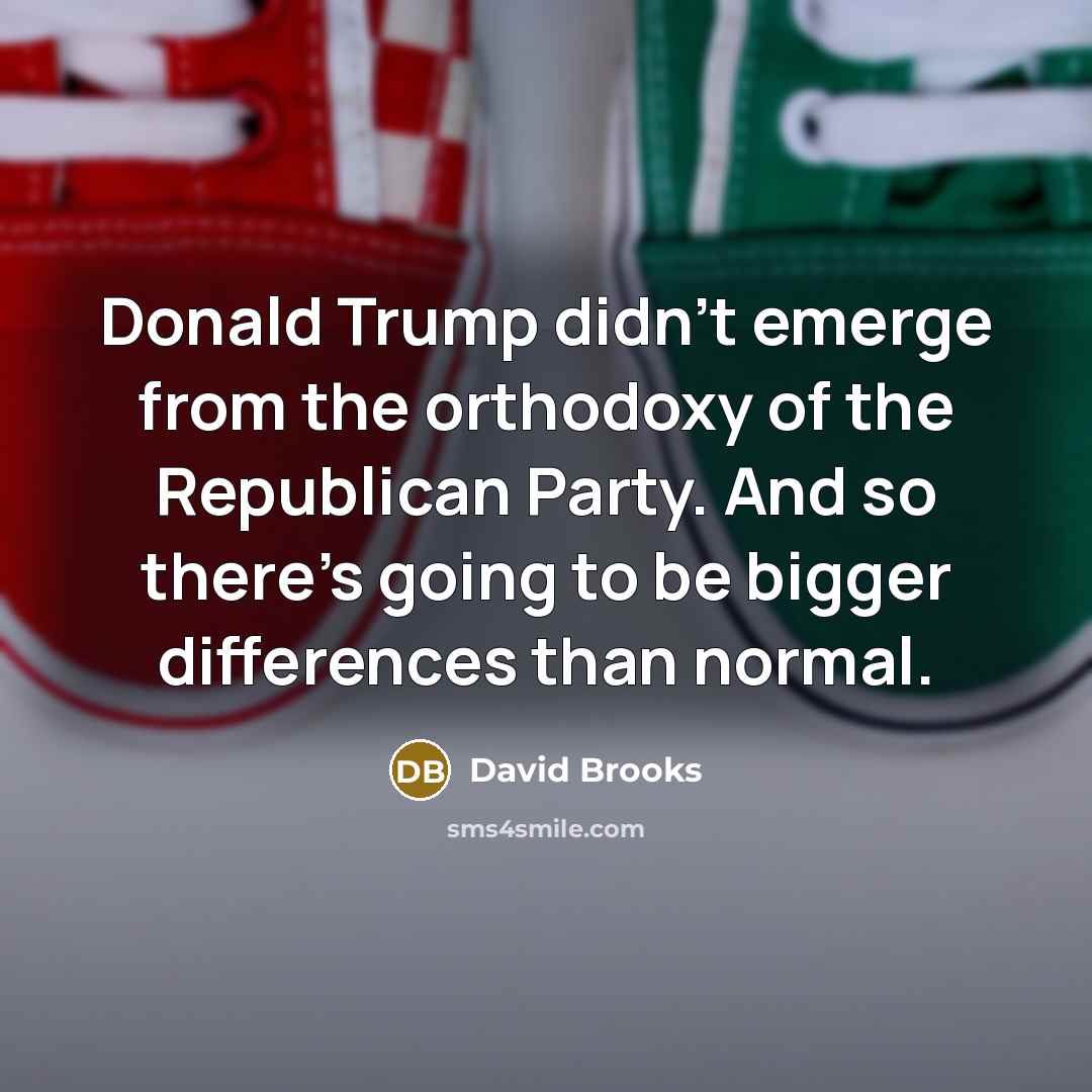 “Donald Trump didn't emerge from the orthodoxy of the Republican…” quote by David Brooks