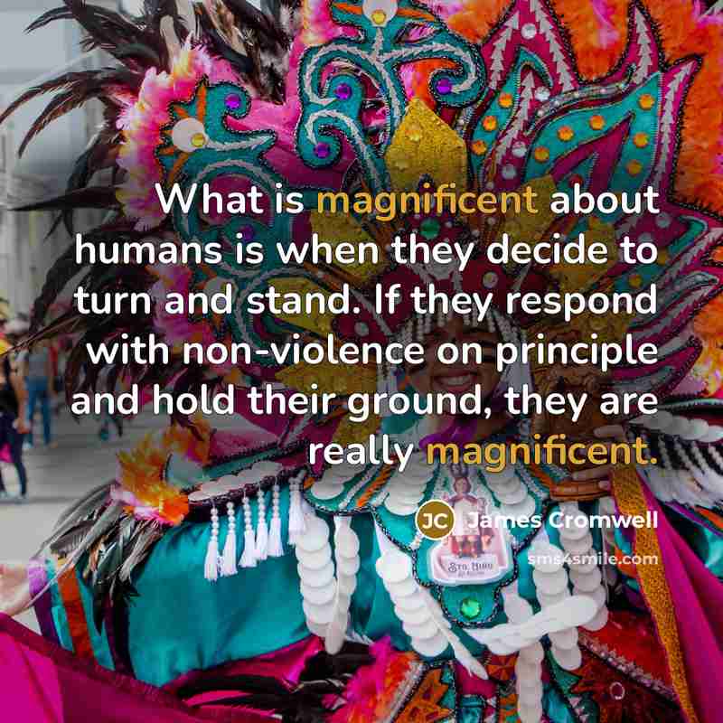 “What is magnificent about humans is when they decide to…” quote by James Cromwell