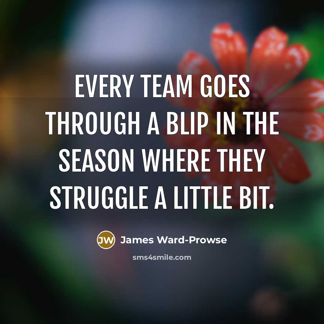 “Every team goes through a blip in the season where…” quote by James Ward-Prowse