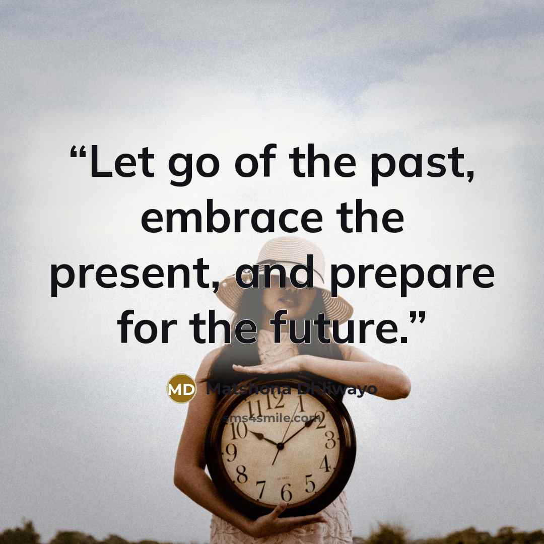“Let go of the past, embrace the present, and prepare for the future.” quote by Matshona Dhliwayo