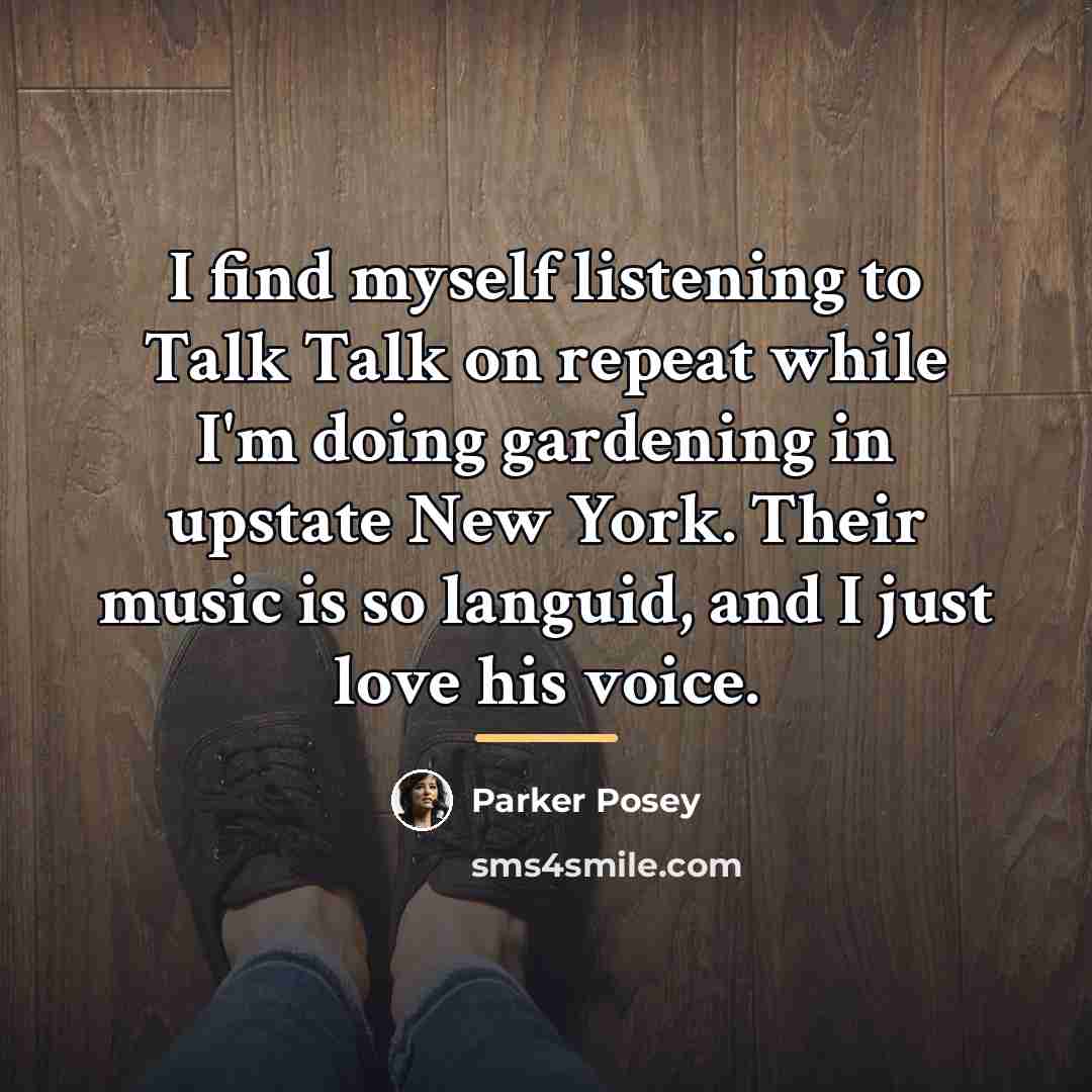 “I find myself listening to Talk Talk on repeat while…” quote by Parker Posey