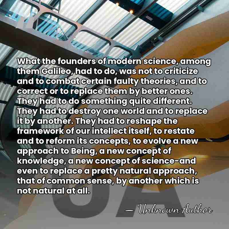 What the founders of modern science, among them Galileo, had to do,&hellip; - Alexandre Koyre