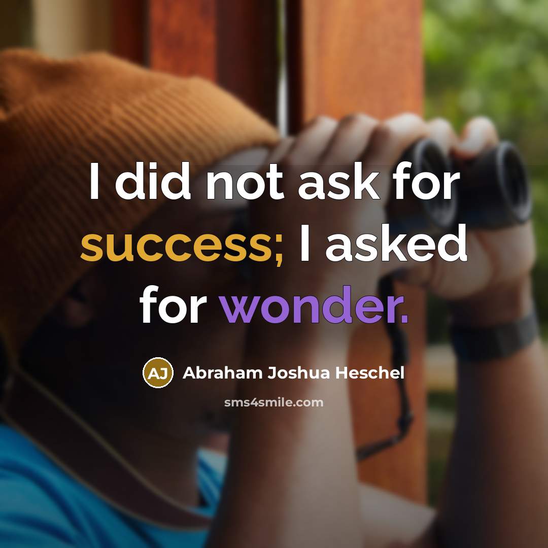 “I did not ask for success; I asked for wonder.…” quote by Abraham Joshua Heschel