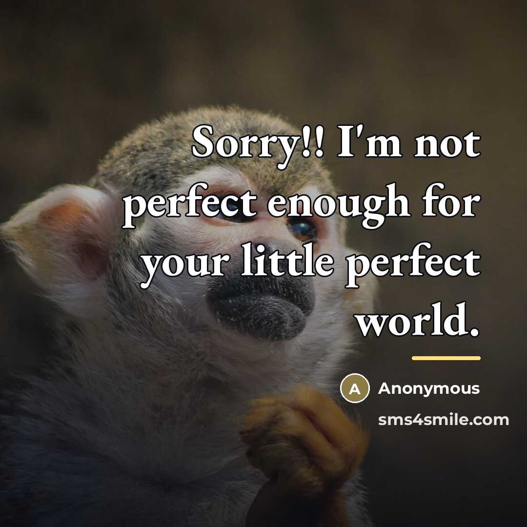 “Sorry!! I'm not perfect enough for your little perfect world.…” quote by Anonymous