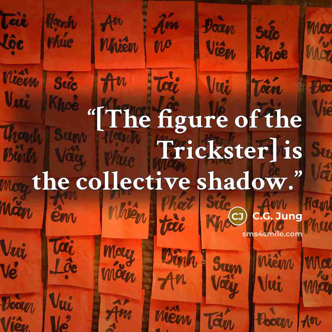 “[The figure of the Trickster] is the collective shadow.” quote by C.G. Jung