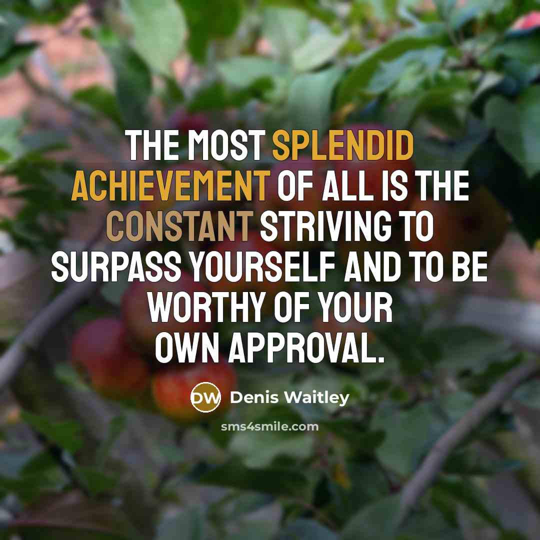 “The most splendid achievement of all is the constant striving…” quote by Denis Waitley