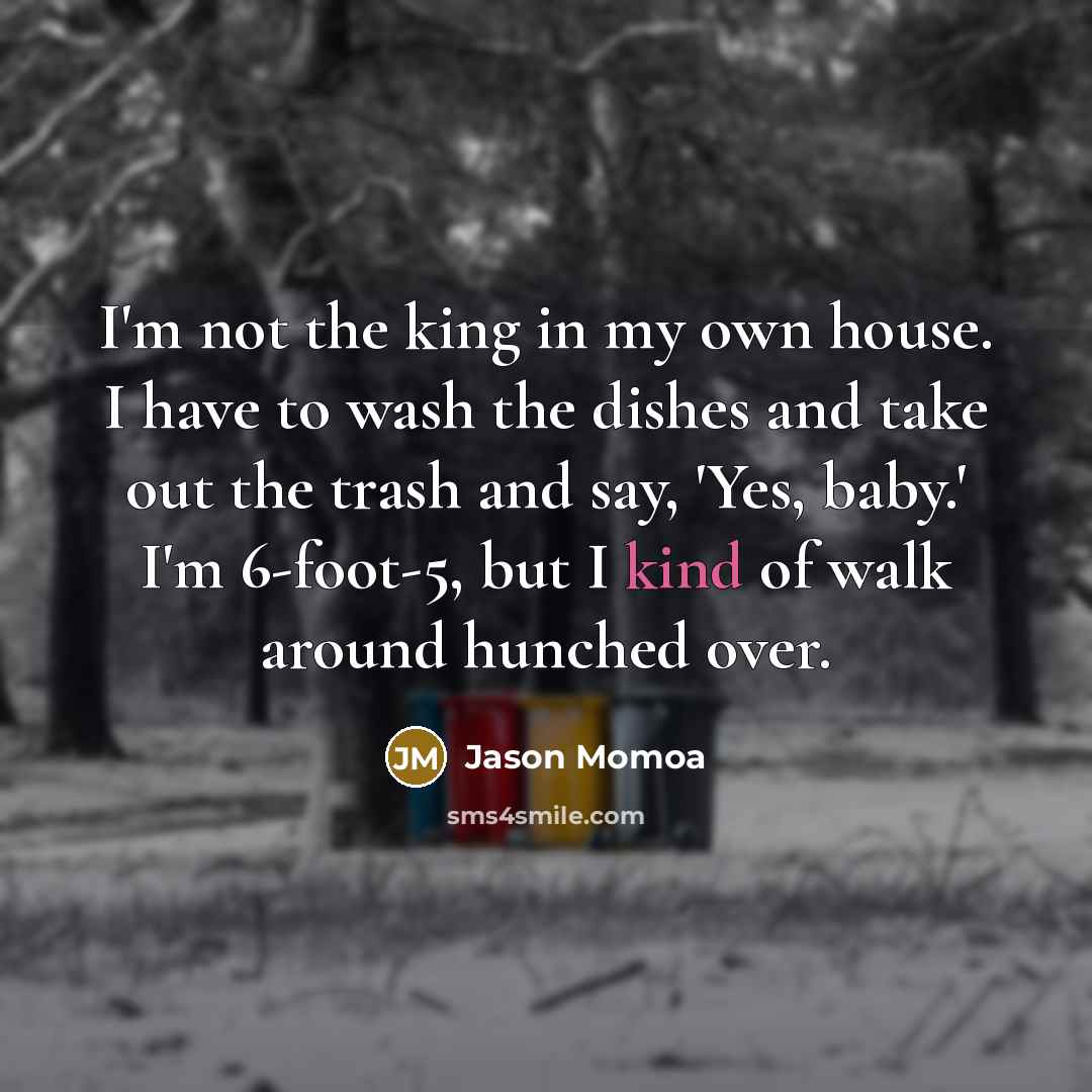 “I'm not the king in my own house. I have…” quote by Jason Momoa