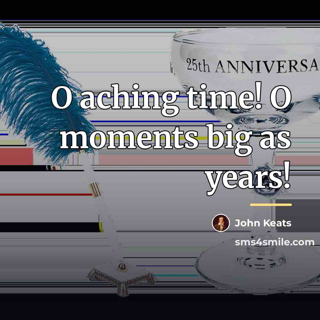 “O aching time! O moments big as years!…” quote by John Keats