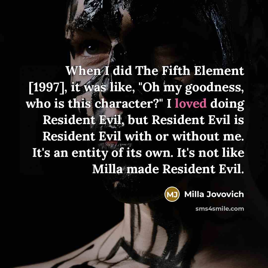 “When I did The Fifth Element [1997], it was like,…” quote by Milla Jovovich