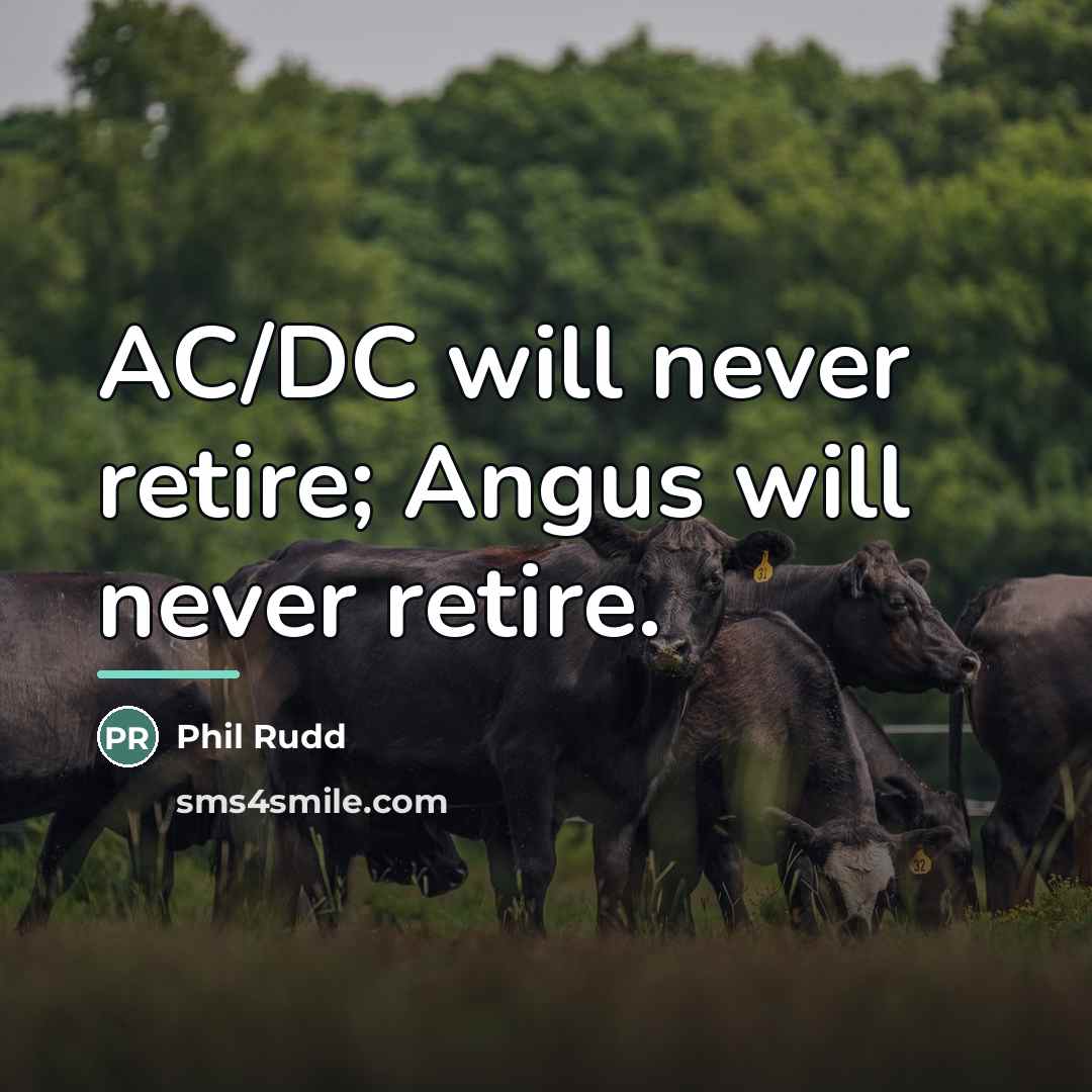 “AC/DC will never retire; Angus will never retire.…” quote by Phil Rudd