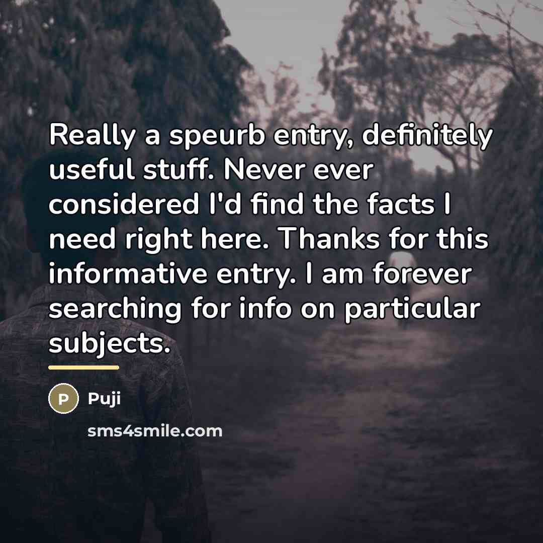 “Really a speurb entry, definitely useful stuff. Never ever considered…” quote by Puji