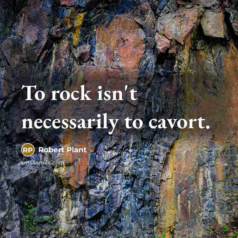 “To rock isn't necessarily to cavort.…” quote by Robert Plant