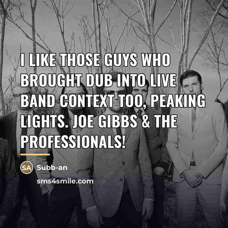 “I like those guys who brought dub into live band…” quote by Subb-an