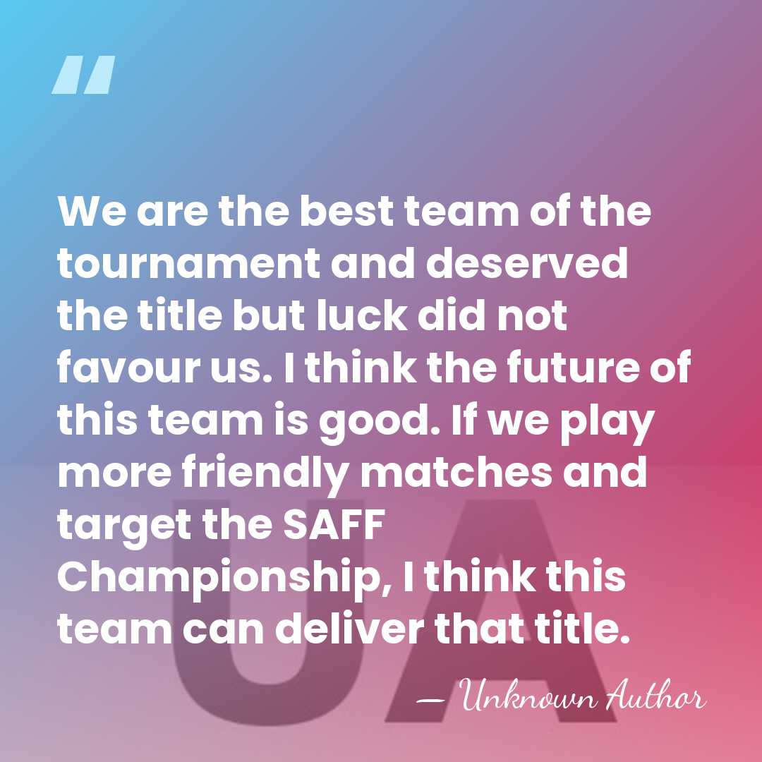 We are the best team of the tournament and deserved the title&hellip; - Unknown Author