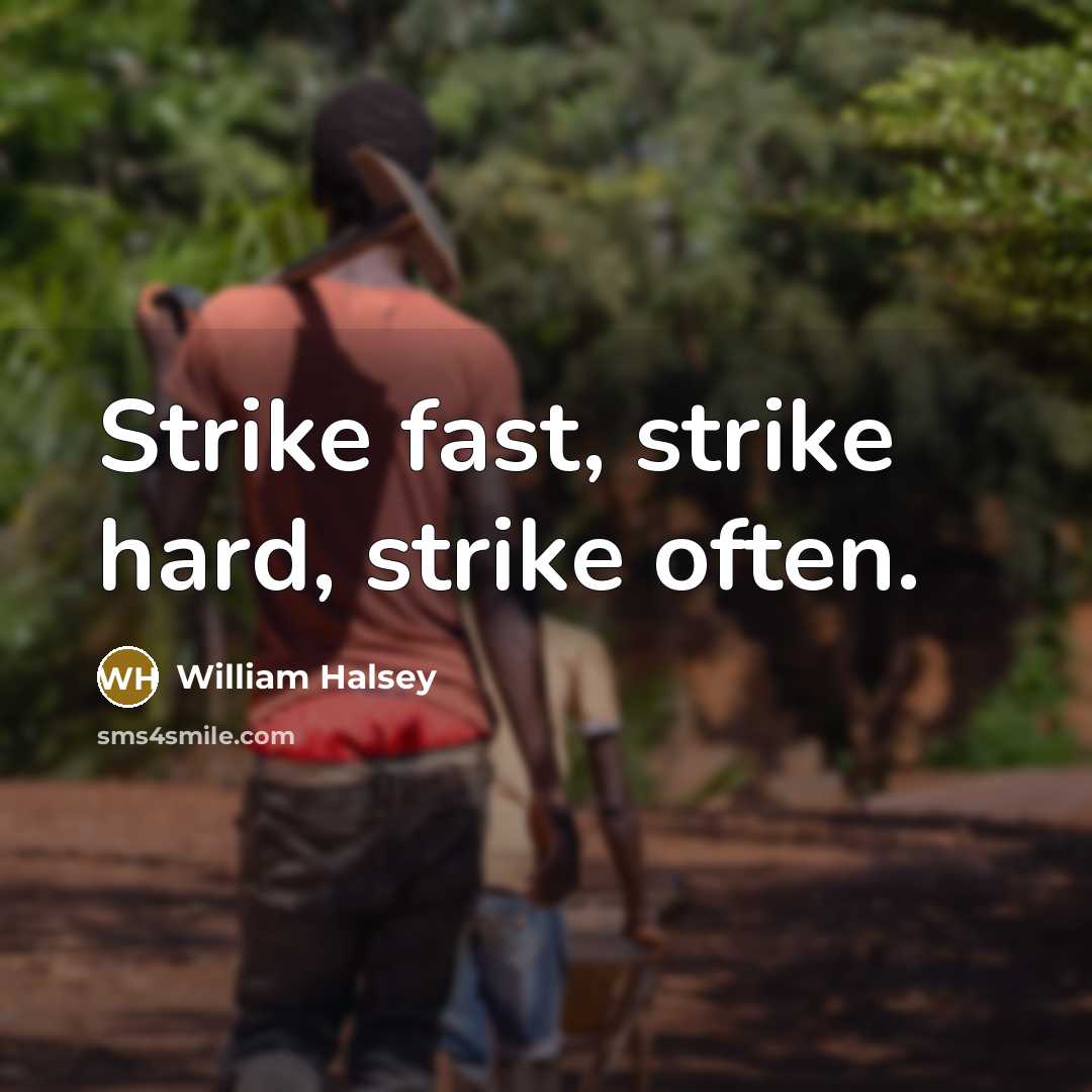 “Strike fast, strike hard, strike often.…” quote by William Halsey