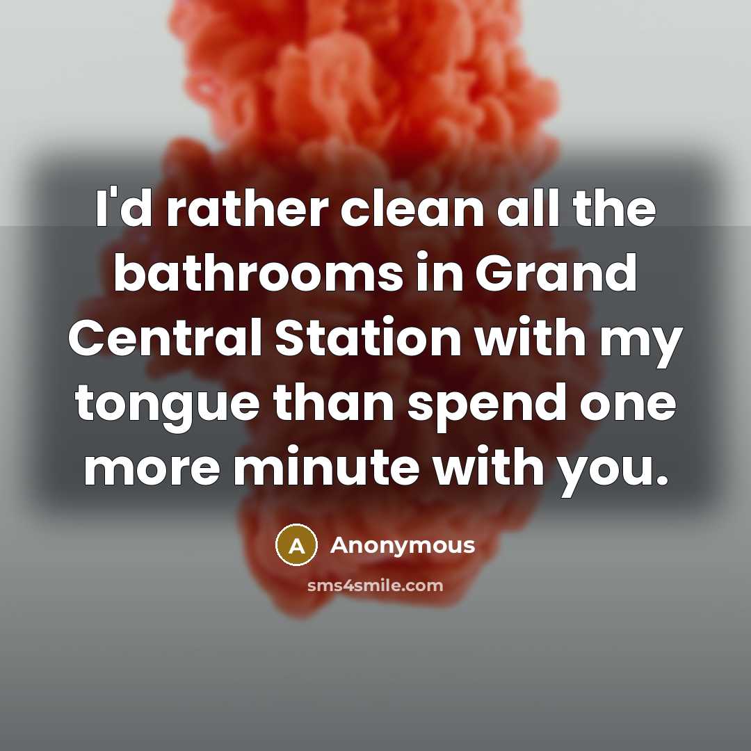 “I'd rather clean all the bathrooms in Grand Central Station…” quote by Anonymous