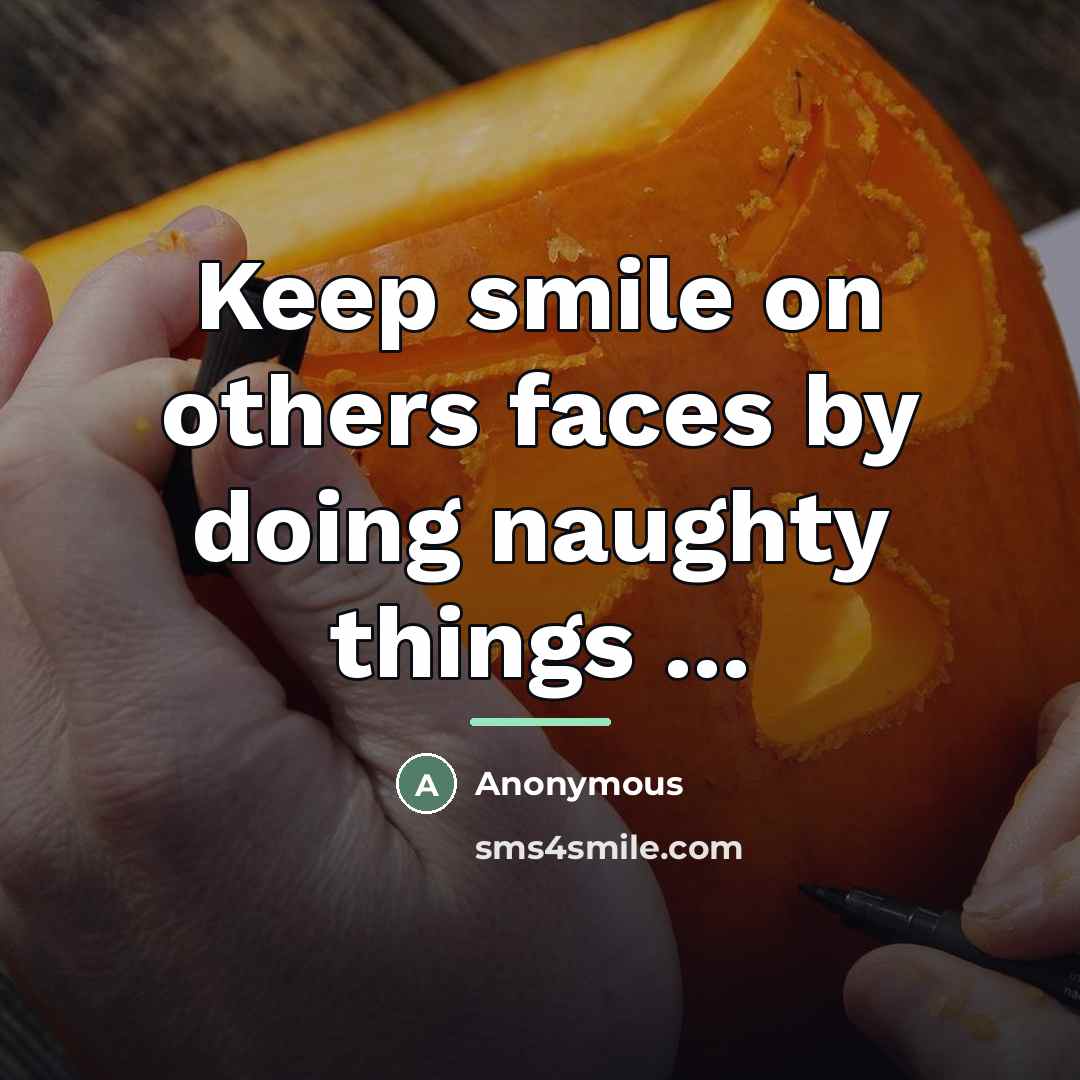 “Keep smile on others faces by doing naughty things ...…” quote by Anonymous