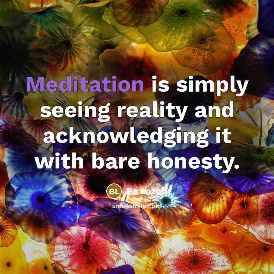 “Meditation is simply seeing reality and acknowledging it with bare…” quote by Bo Lozoff